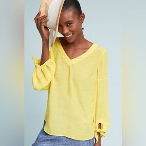 EUC Maeve by Anthropologie Verona Tied-Sleeve Top